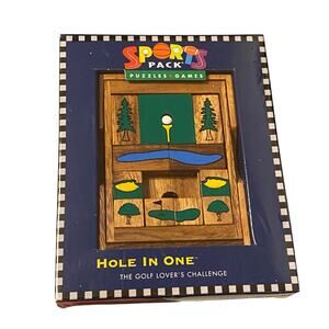 Rare NIB Vintage Wooden Golf Puzzle Hole in One Sports Brain Teaser Challenge